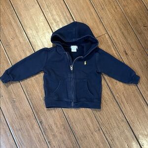 Polo Ralph Lauren Navy Zip-Up Hoodie 18m Baby Boy Girl Blue Horse Sweatshirt